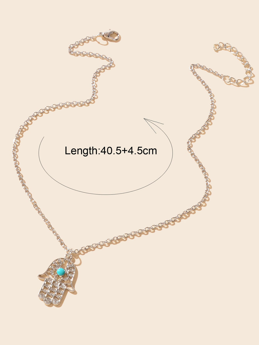 Dainty Gold Silver Chain Hollow Hamsa Hand Boho Charm Necklace Protection Lucky