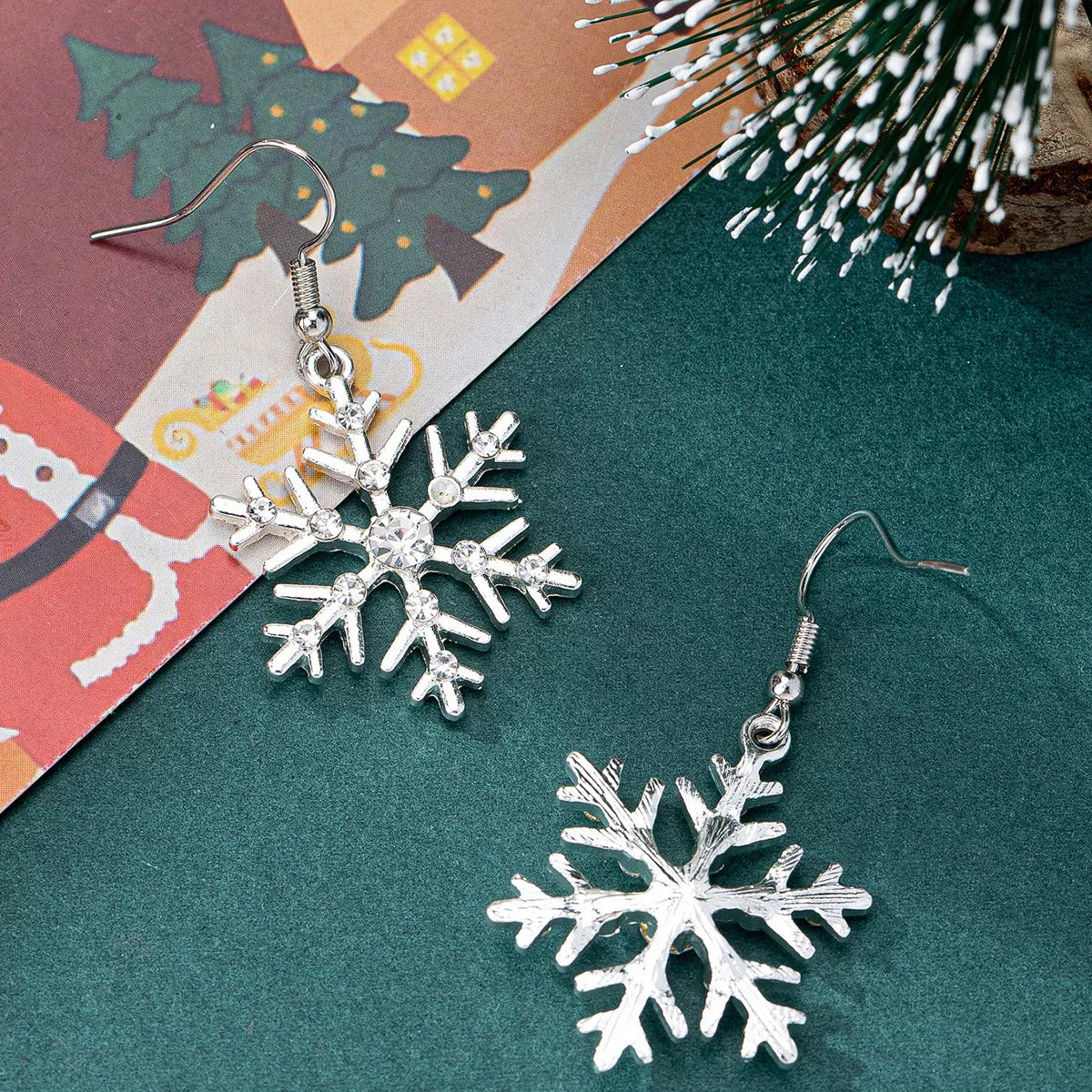 Christmas Snowflake Dangle Earrings - n/a at Dealshubindia
