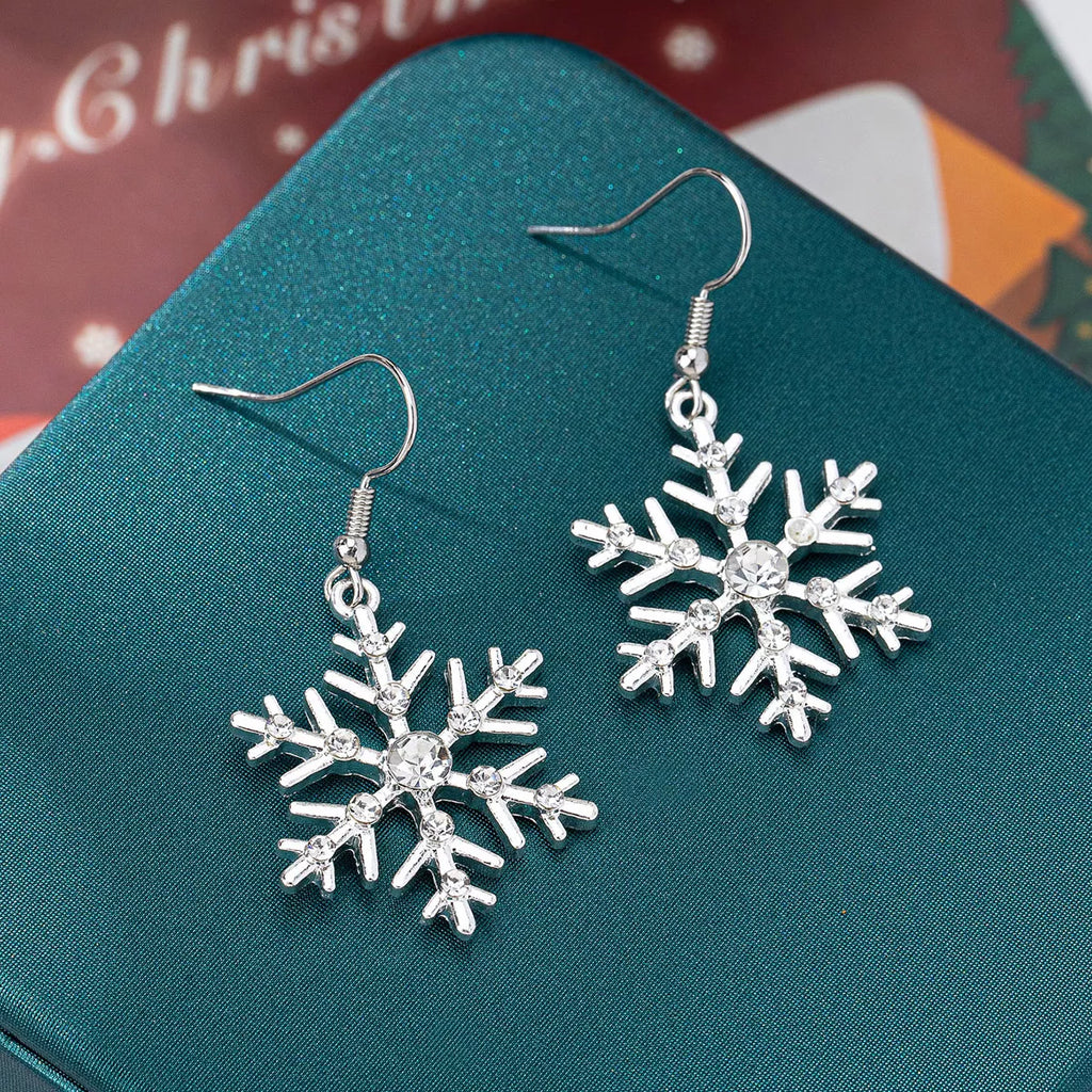 Christmas Snowflake Dangle Earrings - n/a at Dealshubindia