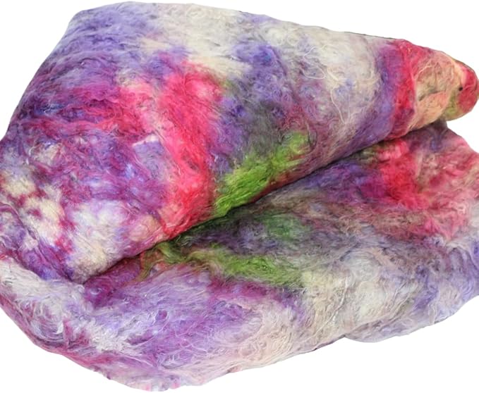 Knitsilk Mulberry Silk Fiber Yarn, Multicolor. Best for Knitting, Sewing Silk Filament Sheets, Spinning and Needle Felting