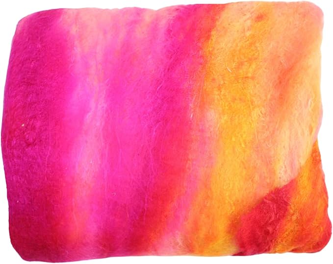 Knitsilk Mulberry Silk Fiber Yarn, Yellow and Pink. Best for Knitting, Sewing Silk Filament Sheets, Spinning and Needle Felting