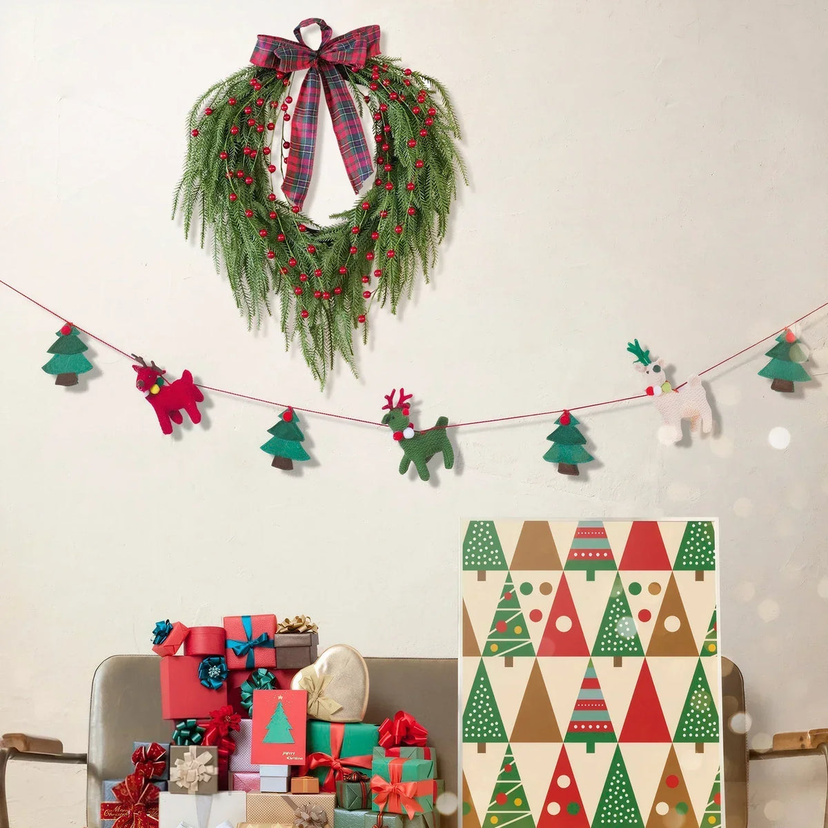 Christmas Wreath Decoration - Occasions > Christmas > Christmas Wreaths & Garlands at Dealshubindia
