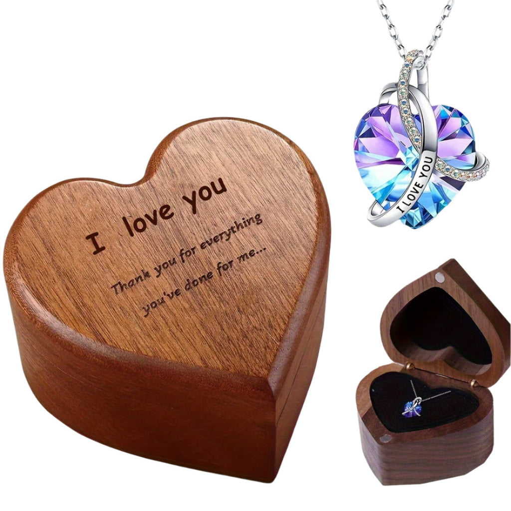Heart-Shaped Bamboo Gift Box with Pendant Necklace - Fashion > Women's Fashion > Women's Jewellery at Dealshubindia
