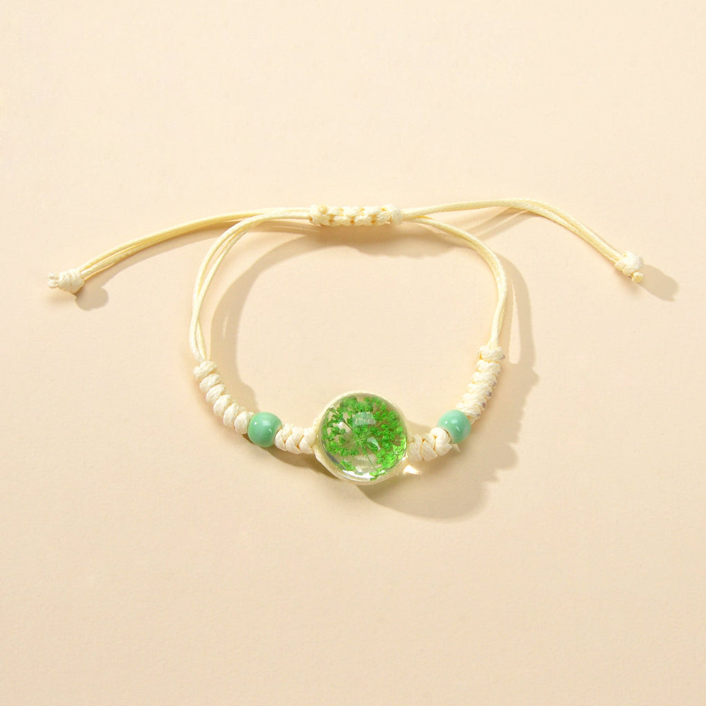 Ethnic Jewellery Handmade Braided Flower Decor Adjustable Rope Bohemian Bracelet