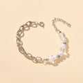 Trendy Accessories Transparent Beads Pearl Silver Chain Bracelet Female Jewelry