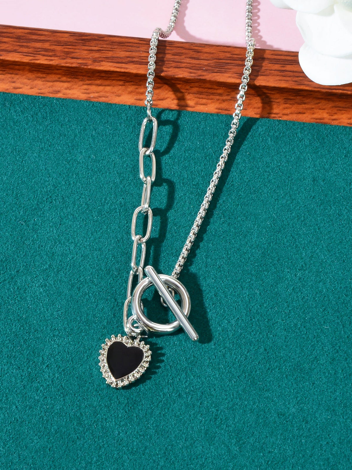 Heart-Shaped Pendant Multi-Charm Necklace Versatile Love Collection Jewellery