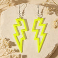 Lightning Bolt Statement Dangle Earrings Retro Punk Hippie Fluro Neon Jewellery