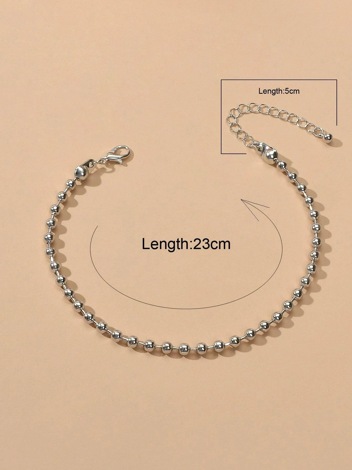 1pc Gold Silver Ball Chain Minimalist Boho Chic Anklet Bracelet Teen Summer Gift