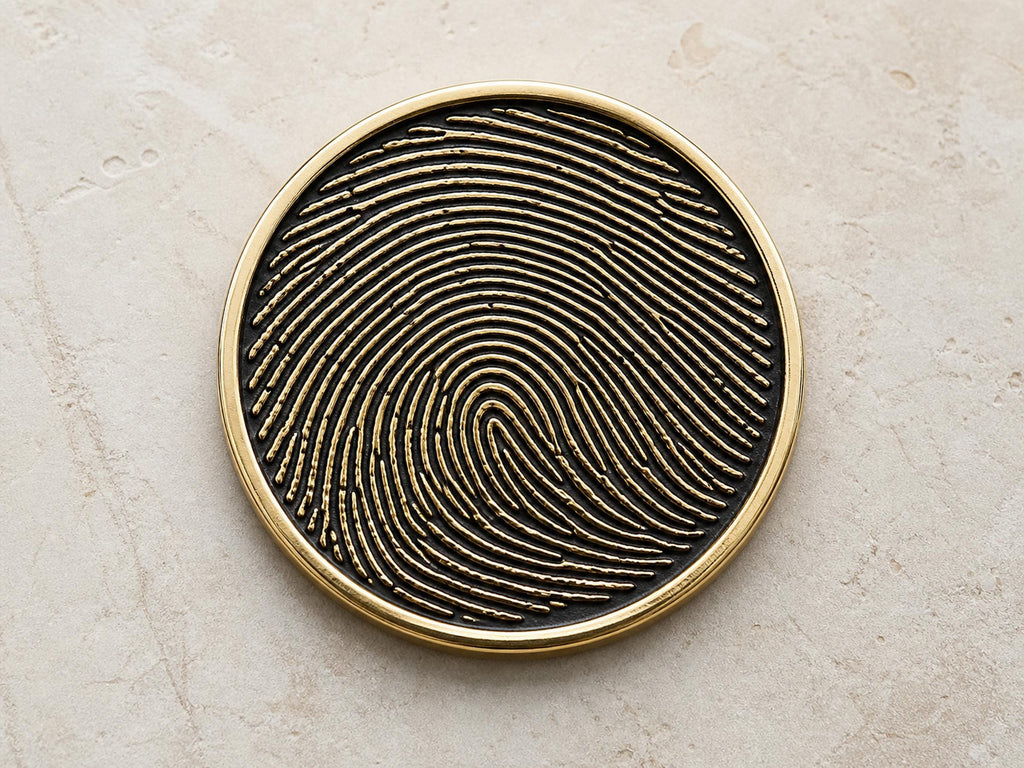 Custom Fingerprint Memorial Plaque, Antique Brass Keepsake, Personalised Handwriting Remembrance Gift for Mom