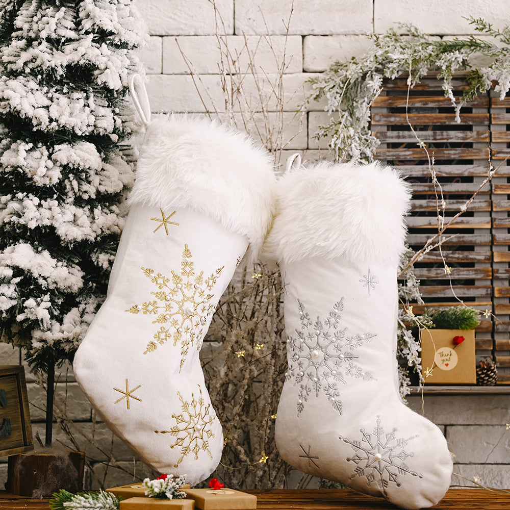 Snowflake Christmas Stocking - n/a at Dealshubindia