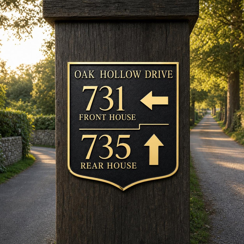 Flag Lot Address Sign for Front and Rear Houses