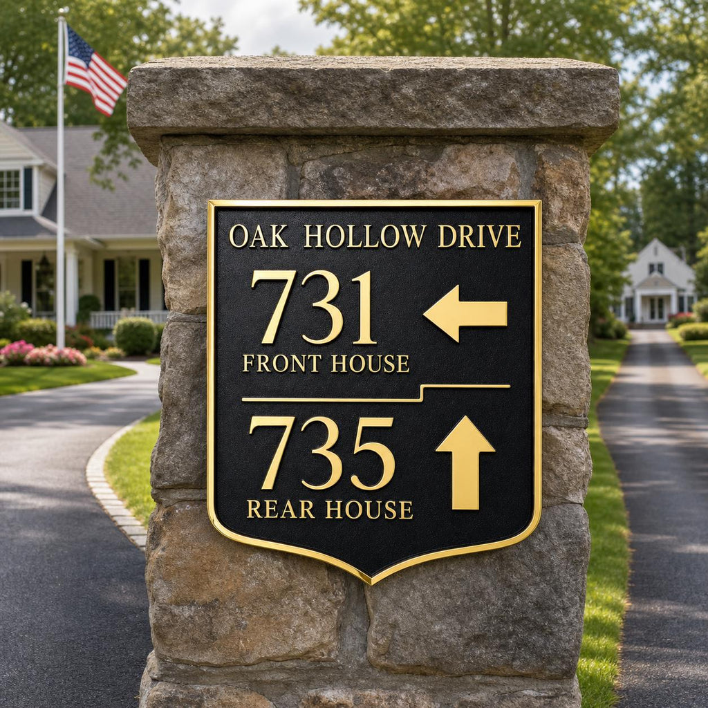 Flag Lot Address Sign for Front and Rear Houses