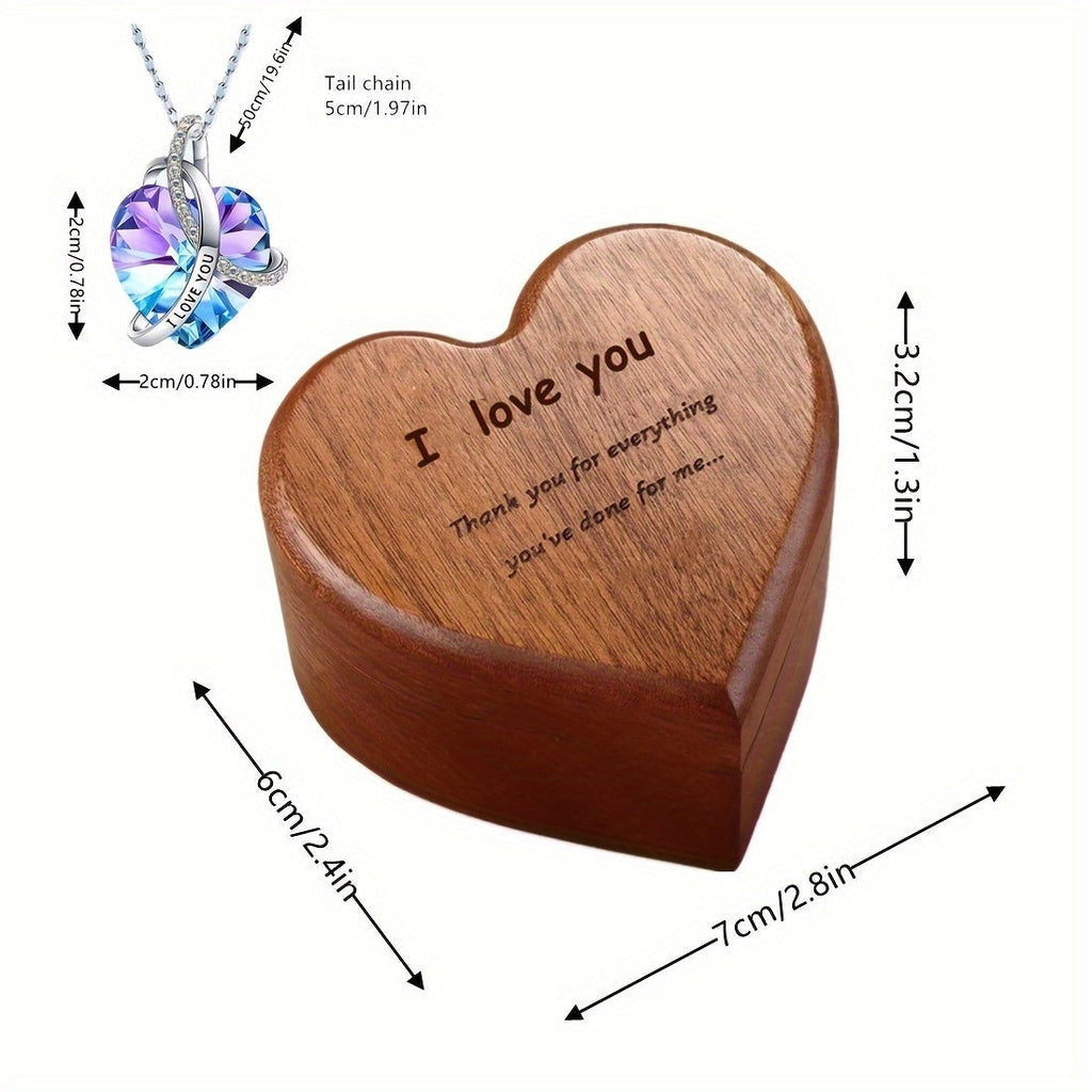 Heart-Shaped Bamboo Gift Box with Pendant Necklace - Fashion > Women's Fashion > Women's Jewellery at Dealshubindia