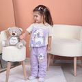 Kids Unicorn Magic joggers set in purple: graphic T-shirt and jogger pants with unicorn art
