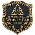 Personalized Home Bar Sign – Antique Brass Celtic Trinity Knot-0