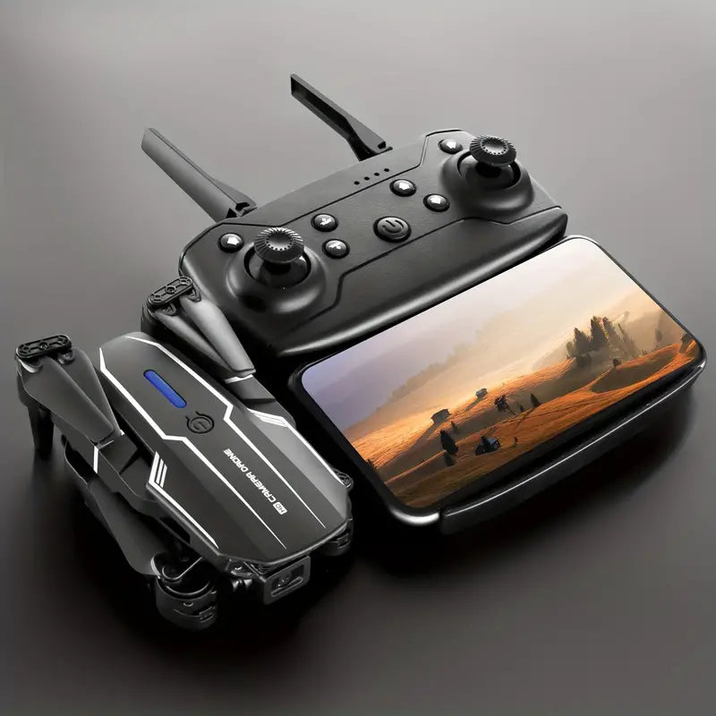 E88 Quadcopter UAV Drone with Dual HD Cameras - Black (HD Dual Camera) - Cameras > Camera Accessories at Dealshubindia