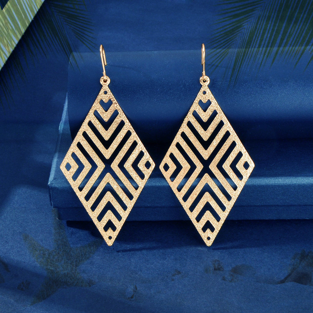 Stylish Cutout Geometric Pendant Earrings Contemporary Hollow Modern Jewellery