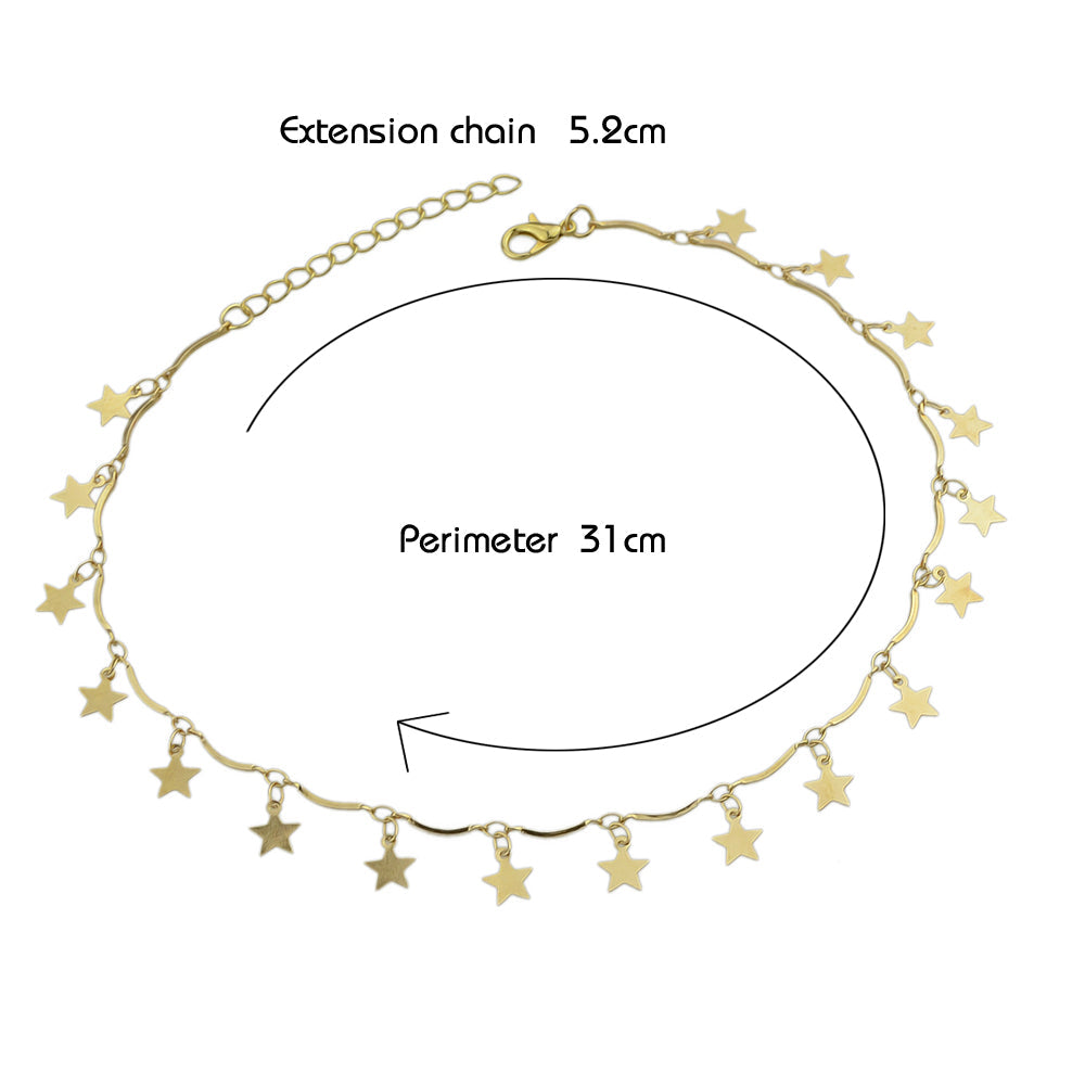 Gold Chain Star Charms Necklace Pendant Choker Wholesale Price Accessories Gift