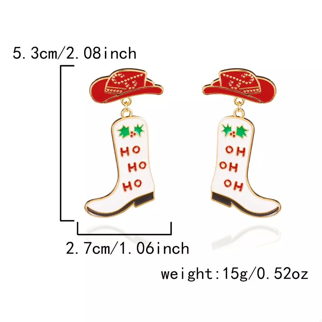 Christmas Cowboy Boots Earrings - n/a at Dealshubindia
