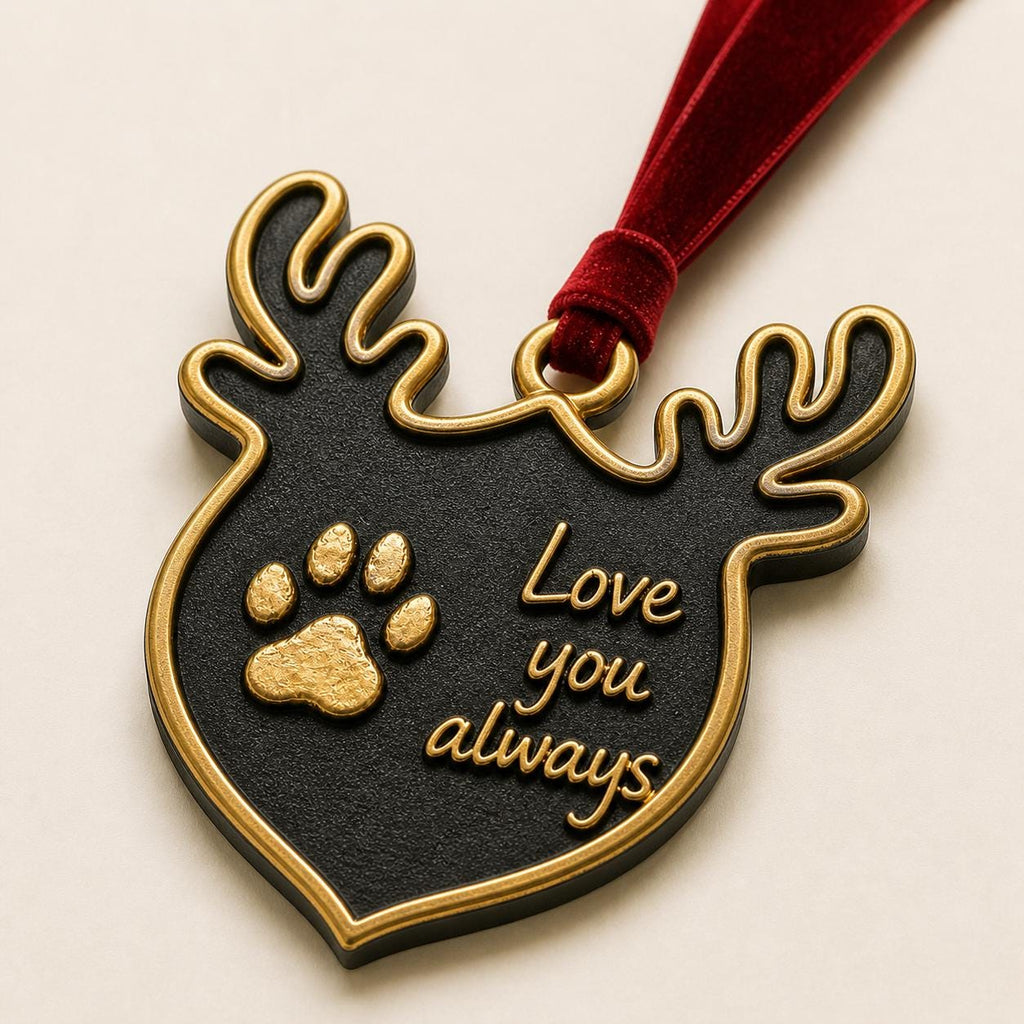 Pet Paw Print Ornament, Antlers