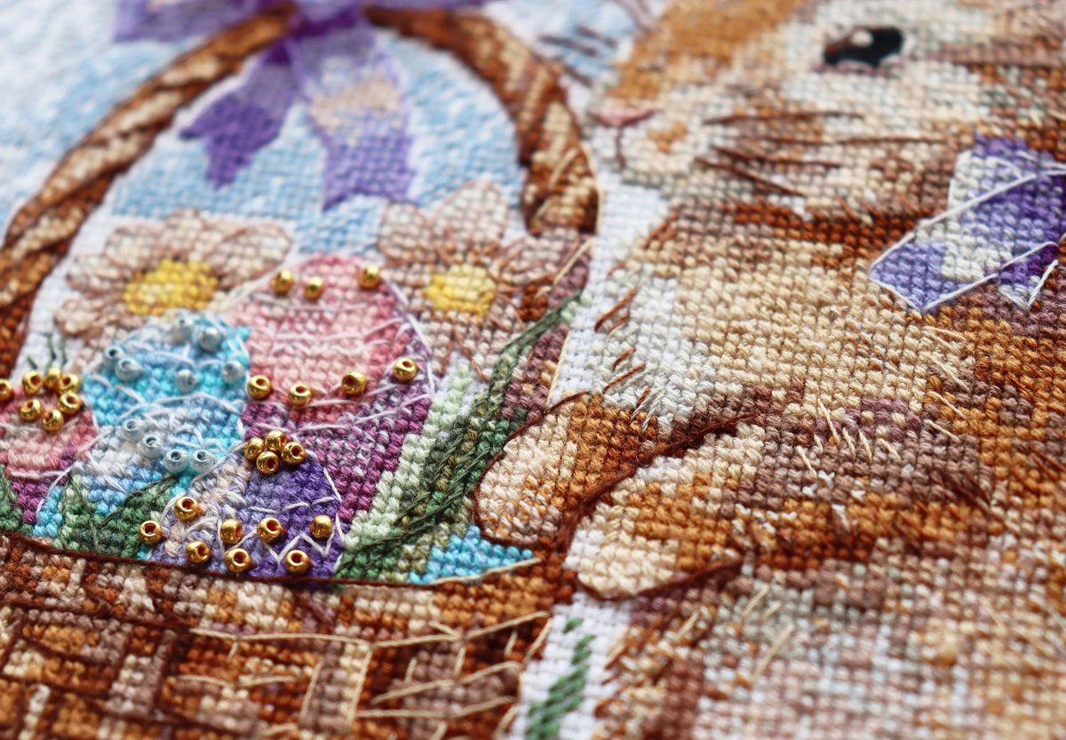 In Search of a Holiday Easter Bunny Counted Cross-Stitch Kit by Abris Art AH-201