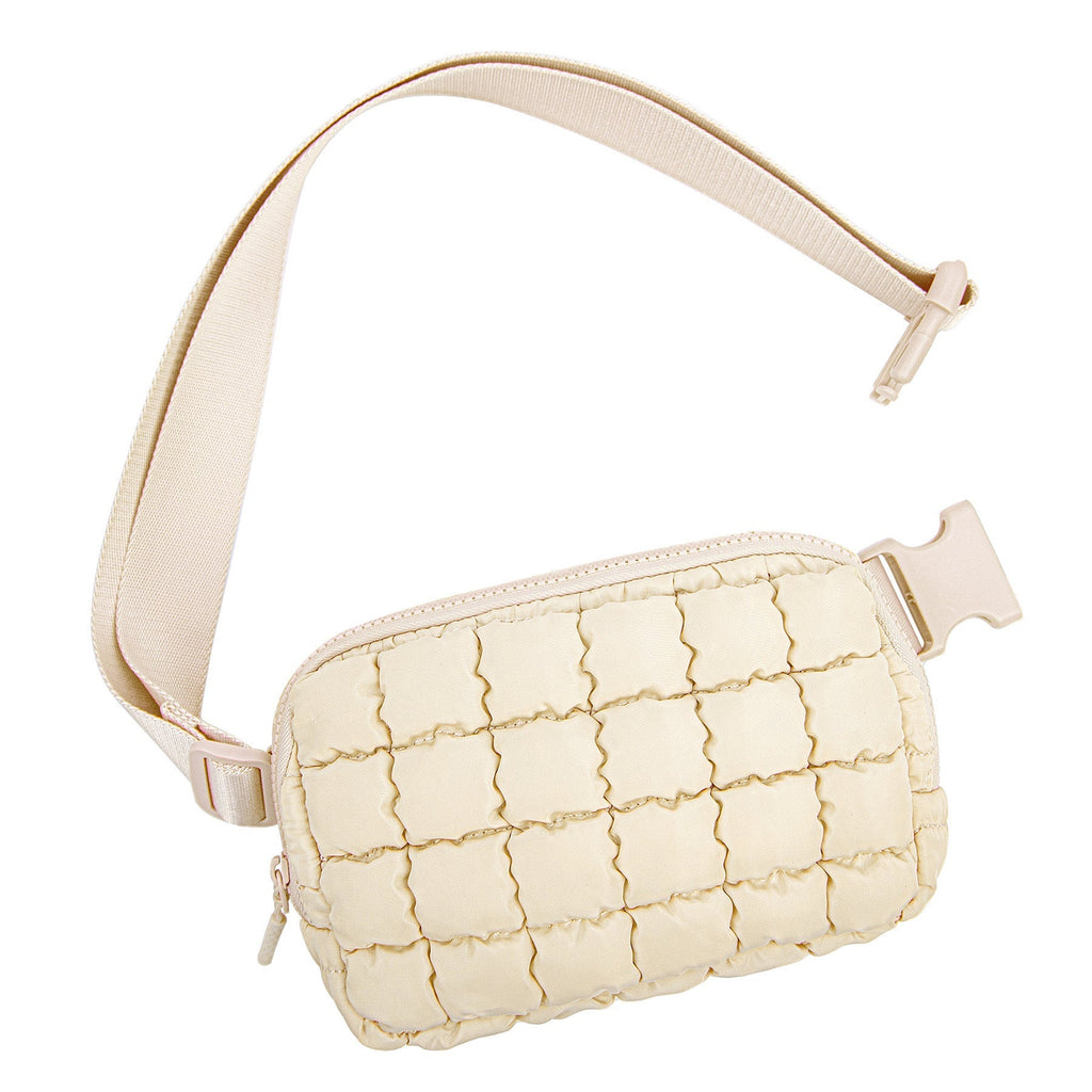 Evyn Quilted Puffer Sling Crossbody Belt Bum Fanny Waist Bag