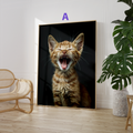 Lustige Haustier Poster · Geschenkidee · Chihuahua mit Brille Hunde und Katze · Dekoprint ohne Rahmen