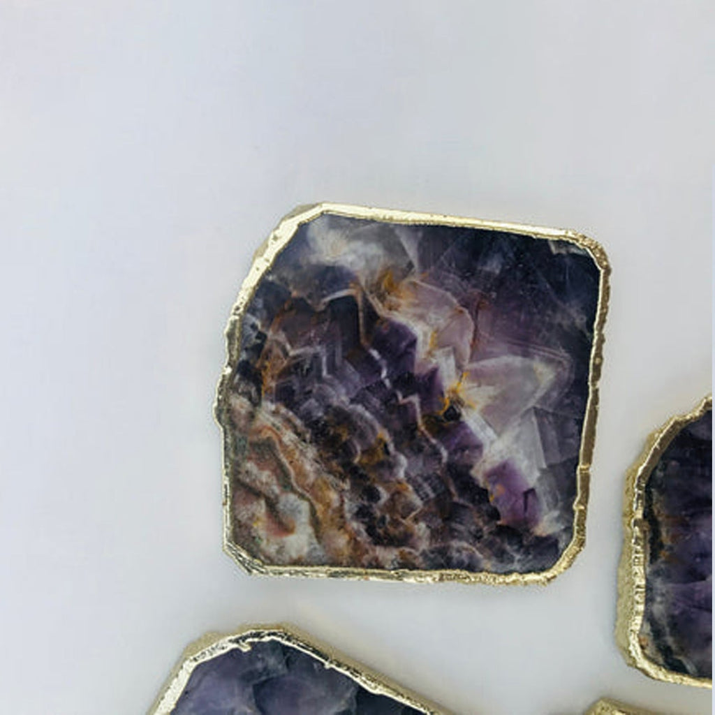 Amethyst Natural Edge Coasters – Set of 4