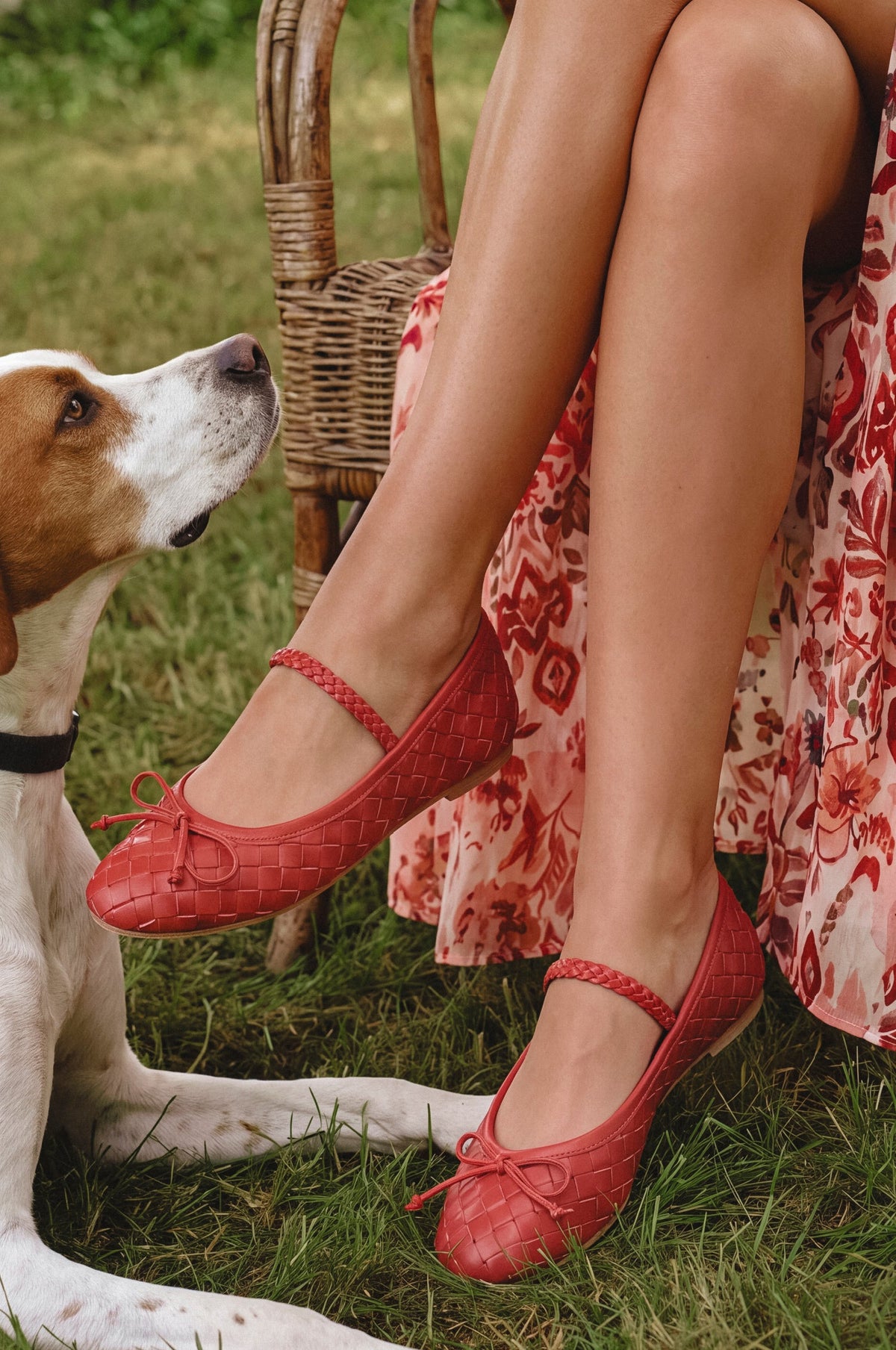 Marisol Woven Leather Ballet Flats - Leather Shoes at Dealshubindia