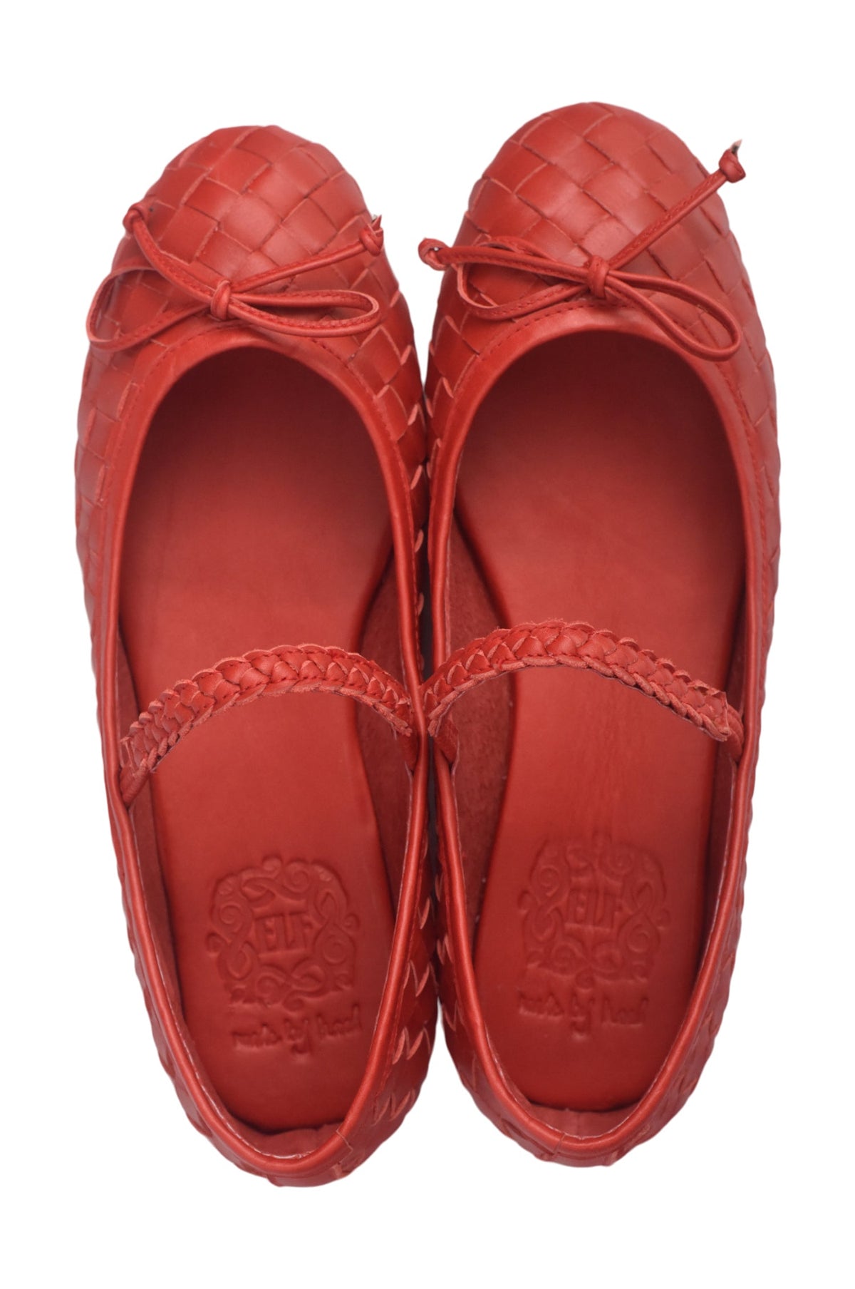 Marisol Woven Leather Ballet Flats - Leather Shoes at Dealshubindia