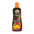 Dark tanning accelerator bottle with orange cap and Australian Gold label