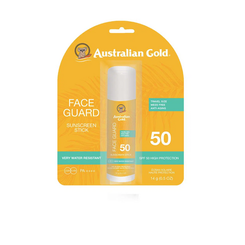 Australian Gold Face Guard SPF 50 sunscreen stick in blister pack