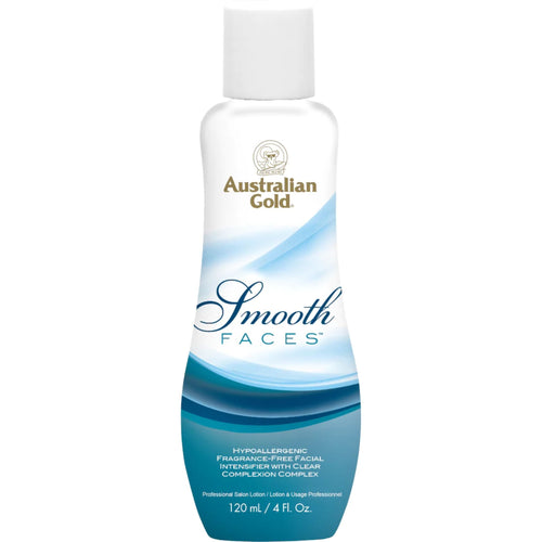 Australian Gold Smooth Faces hypoallergenic facial intensifier bottle, white with cap