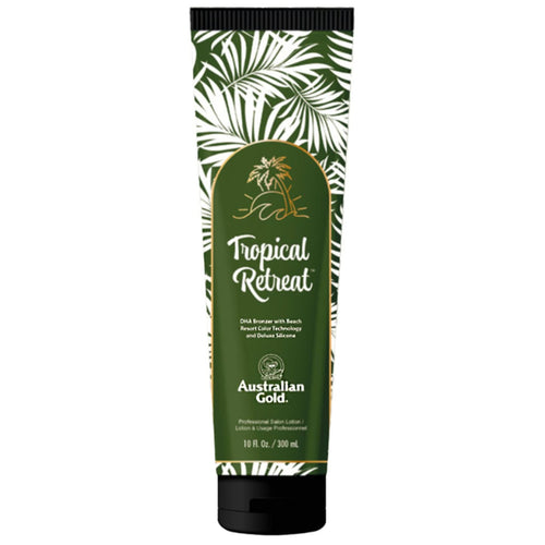 Australian Gold Tropical Retreat DHA bronzer tanning lotion in squeeze tube
