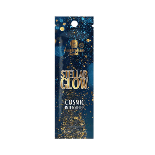Australian Gold Stellar Glow Cosmic Intensifier 15ml sachet, blue with gold sparkles