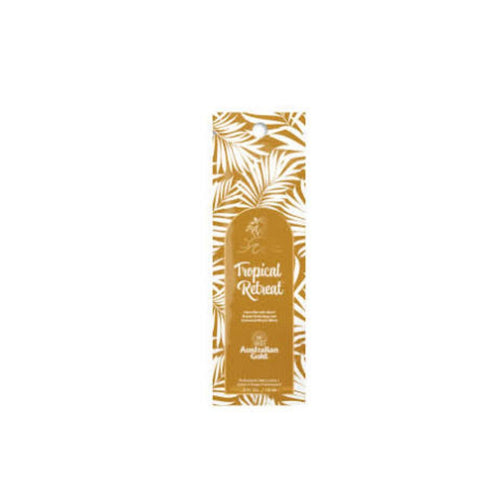 Australian Gold Tropical Retreat intensifier sachet 15 ml, tropical leaf printed pouch