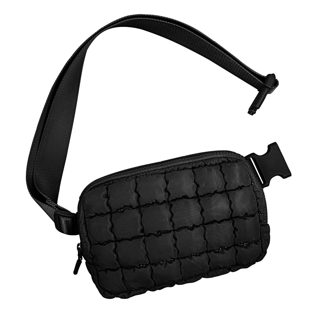 Evyn Quilted Puffer Sling Crossbody Belt Bum Fanny Waist Bag