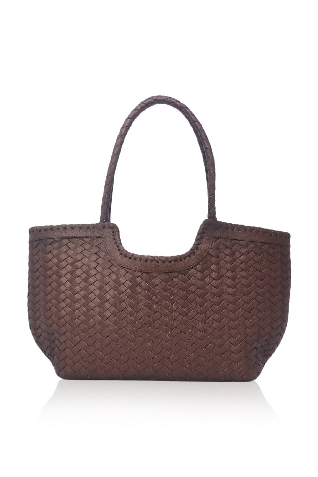 Bellagio Woven Leather Tote Bag - Leather bag at Dealshubindia