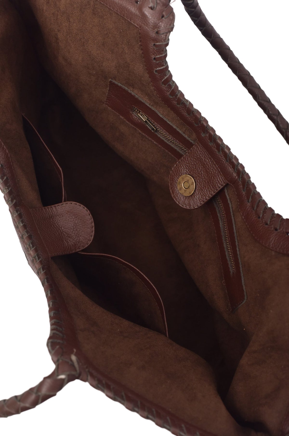 Bellagio Woven Leather Tote Bag - Leather bag at Dealshubindia