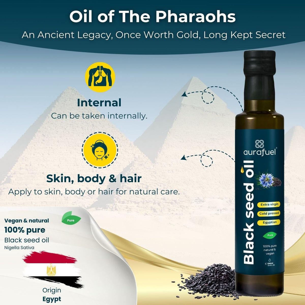 Black cumin nigella sativa seed oil - Egypt