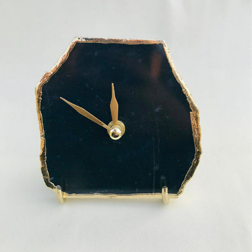 Black Agate Desk/Wall Clock
