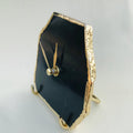 Black Agate Desk/Wall Clock