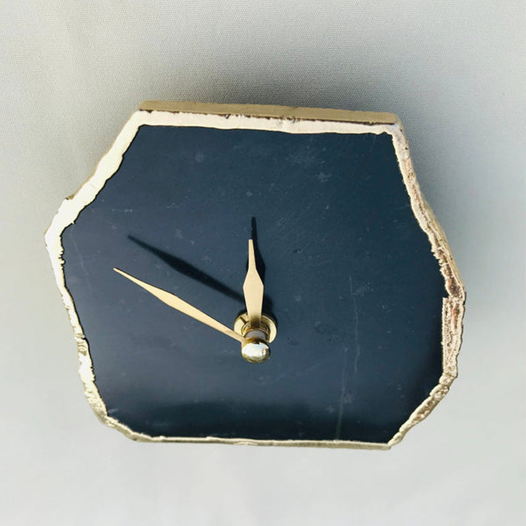 Black Agate Desk/Wall Clock