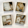 Brown and Cream Agate Square Coasters – Set of 4