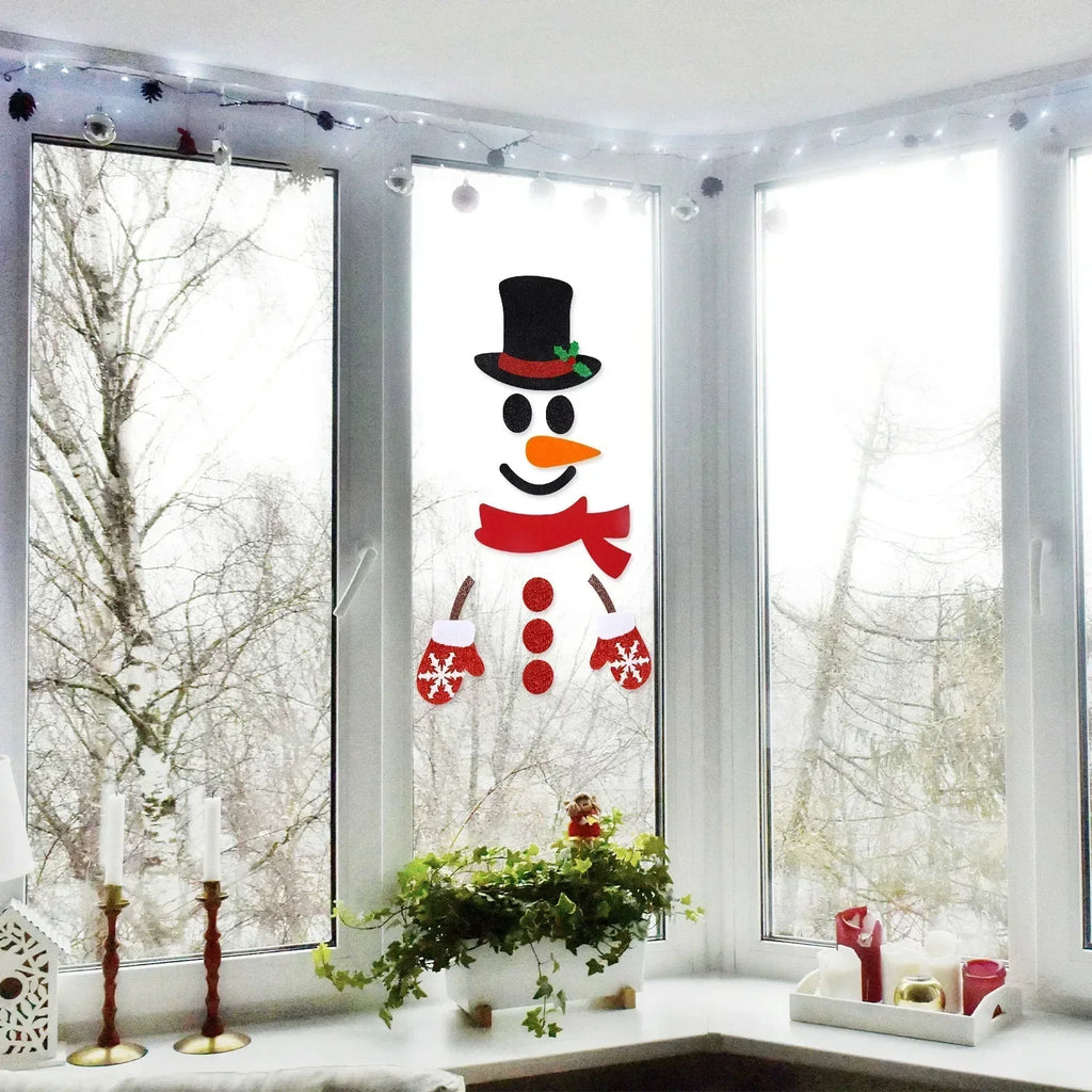 Christmas Door Window Stickers - Occasions > Christmas > Christmas Wreaths & Garlands at Dealshubindia
