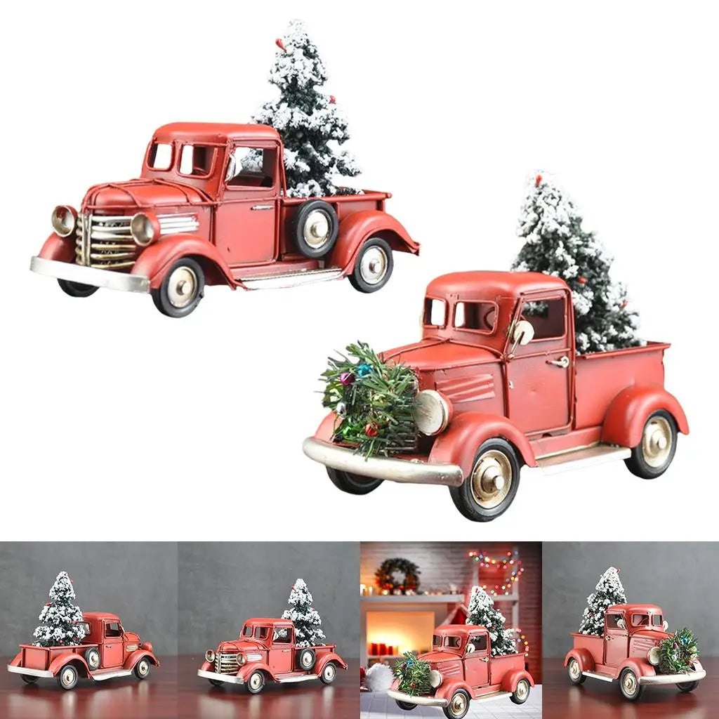 Wooden Farmhouse Christmas Truck Ornament with Christmas Tree - Holiday Ornaments at Dealshubindia