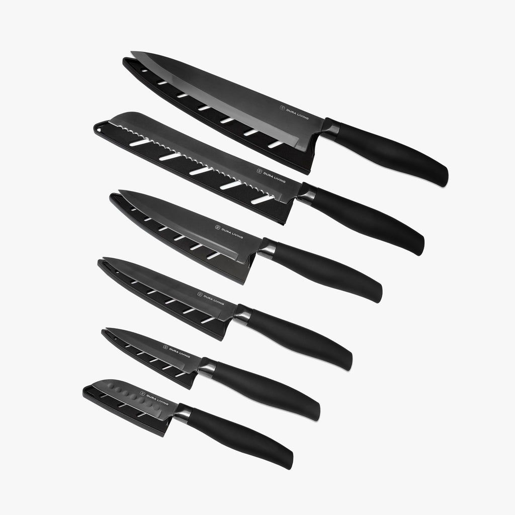Titan 12 Piece Kitchen Knife Set - Black - Kitchen Knife Set at Dealshubindia