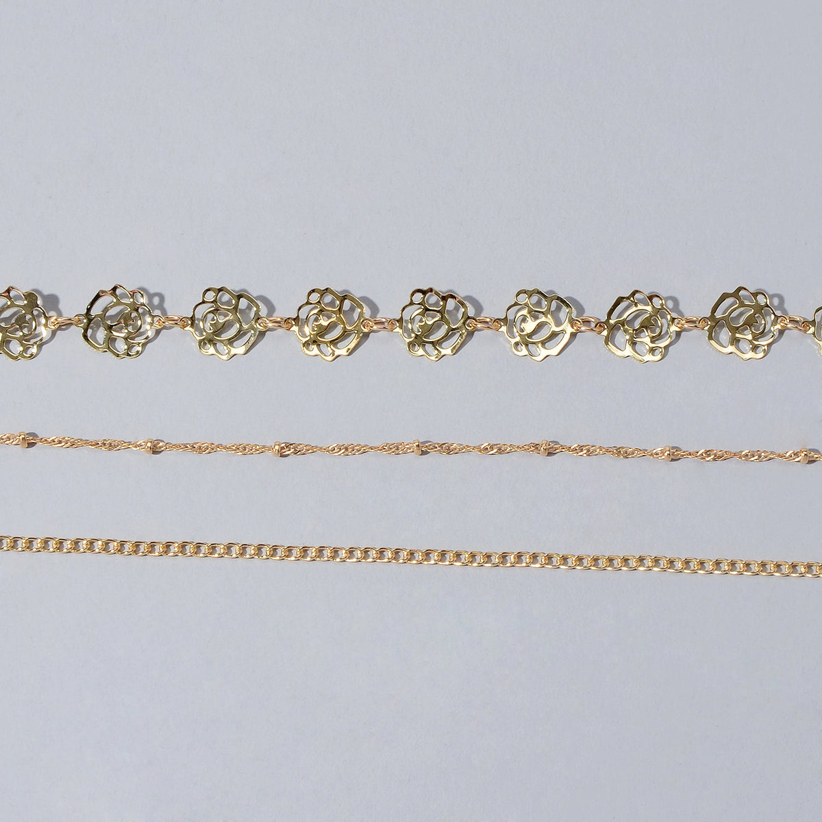 Multi-layer Gold Chain Flower Collar Necklace Ladies Fashion Party Accessories
