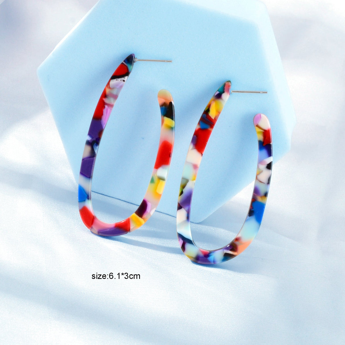 Trendy Acrylic Women Beach Colourful Resin Statement Earrings Vacation Jewellery
