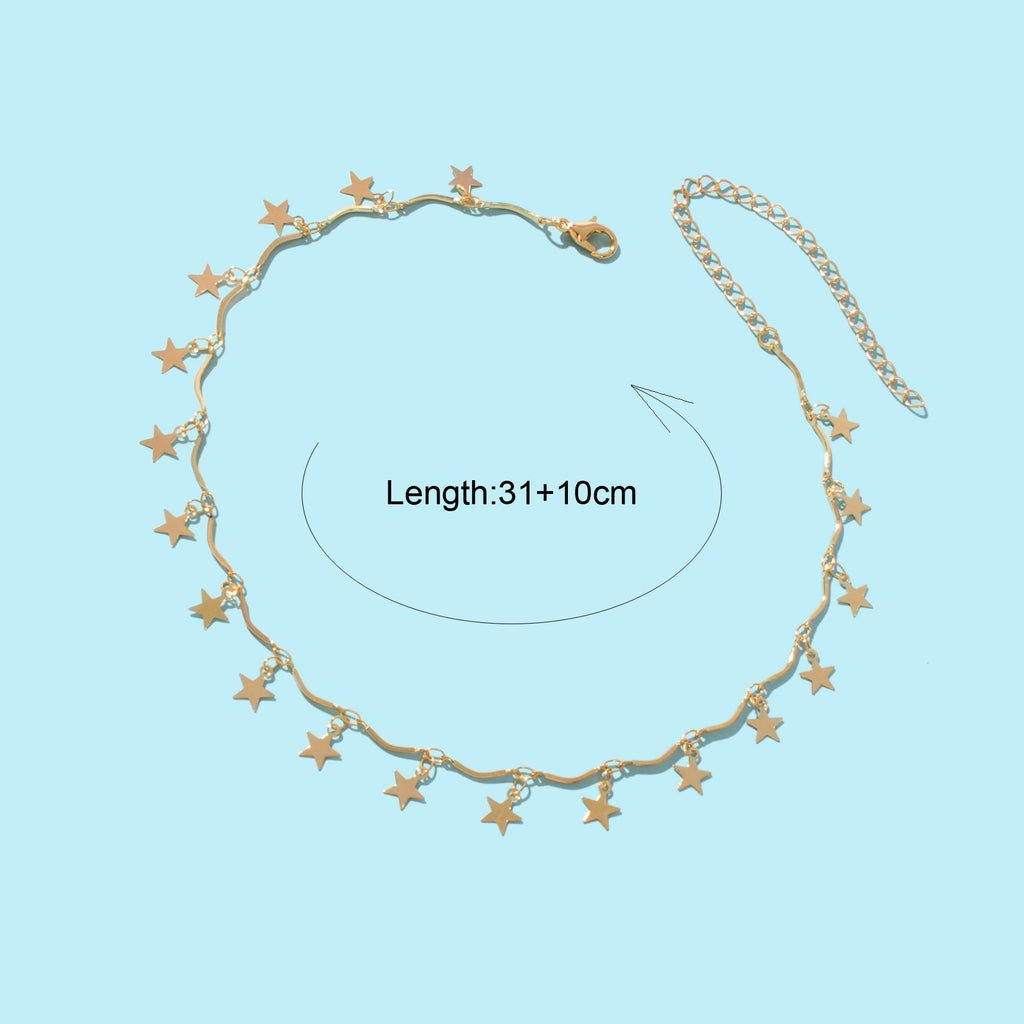 Gold Chain Star Charms Necklace Pendant Choker Wholesale Price Accessories Gift